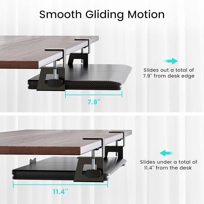NearHub Large Keyboard Tray Under Desk Slide Out - Image 7