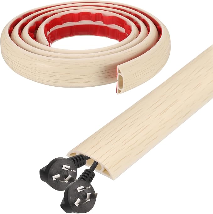 HARFINGTON 6ft Cord Cover Floor W0.6 x H0.33 Inner Channel PVC Hide Extension by HARFINGTON