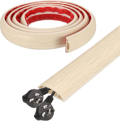 HARFINGTON 6ft Cord Cover Floor W0.6 x H0.33 Inner Channel PVC Hide Extension by HARFINGTON