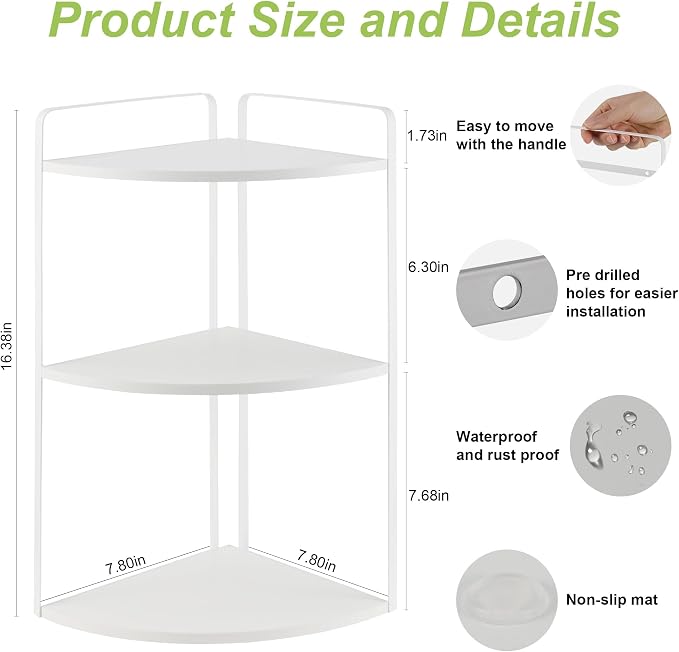 3 Tier Corner Bathroom Counter Organizer, Countertop Organizer, Vanity - Image 3