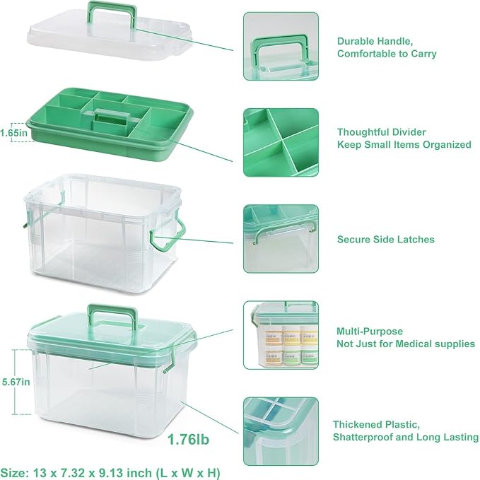 HEY FOLY 15qt Clear Medicine Organizer Storage Box - Image 2