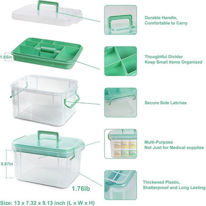 HEY FOLY 15qt Clear Medicine Organizer Storage Box - Image 2