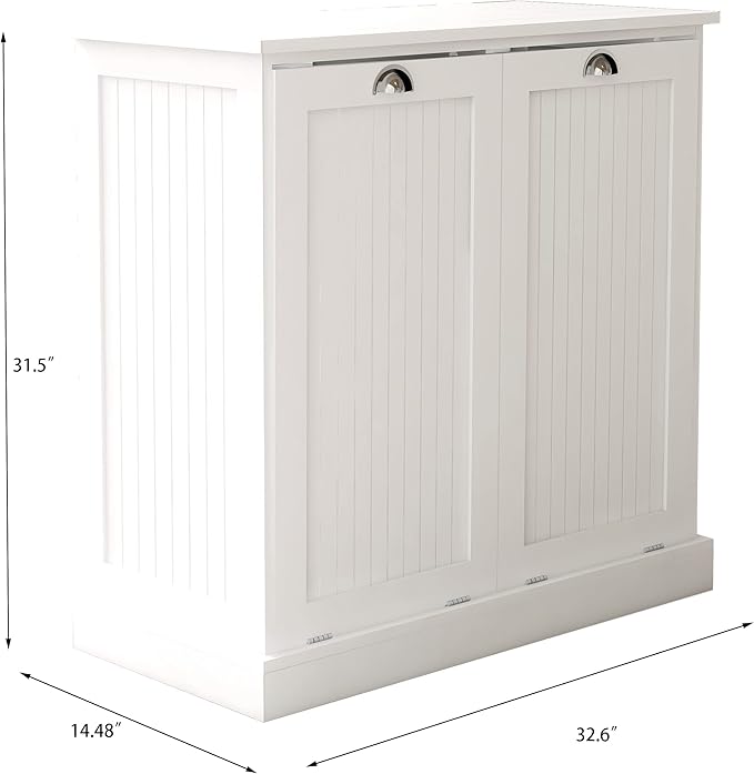KEIKI Double Tilt-Out Laundry Hamper Cabinet - Image 2