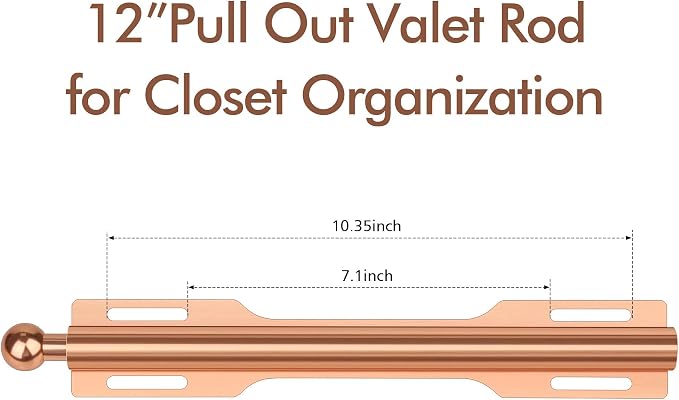 FIRJOY 12" Valet Rod for Closet Pull Out - Image 2