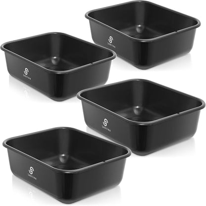 Jubilee 4-Pk Plastic Storage Bin, 11L Black Bus Utility Tub – Heavy Duty - Image 3