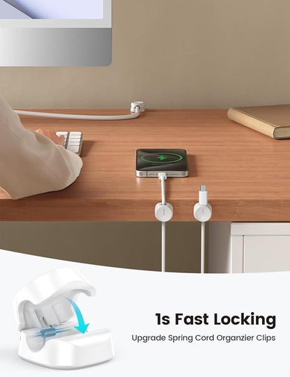 Lamicall 8 Pack Cord Organizer, Spring Cable Management Clips - Image 2