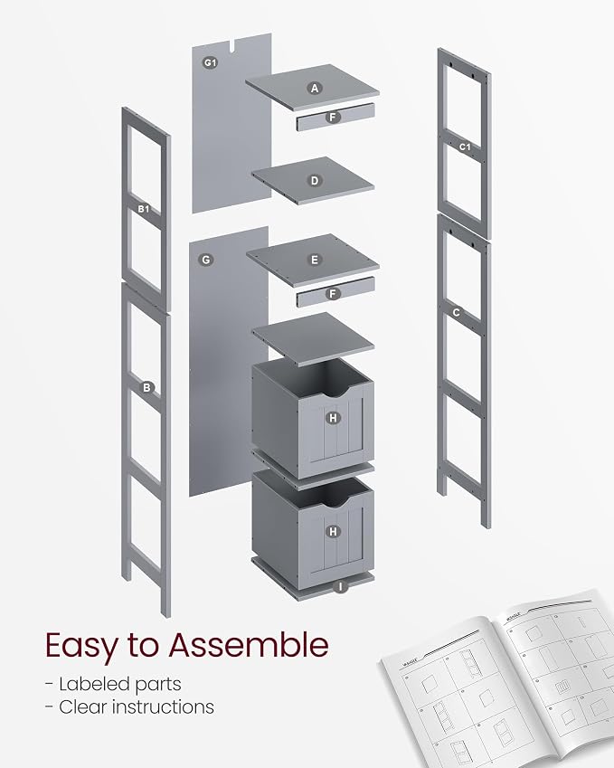 VASAGLE Storage Cabinet, Storage Organizer Rack Stand - Image 8