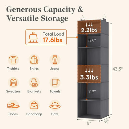 Lifewit 6 Tier Hanging Closet Organizer and Storage - Image 3