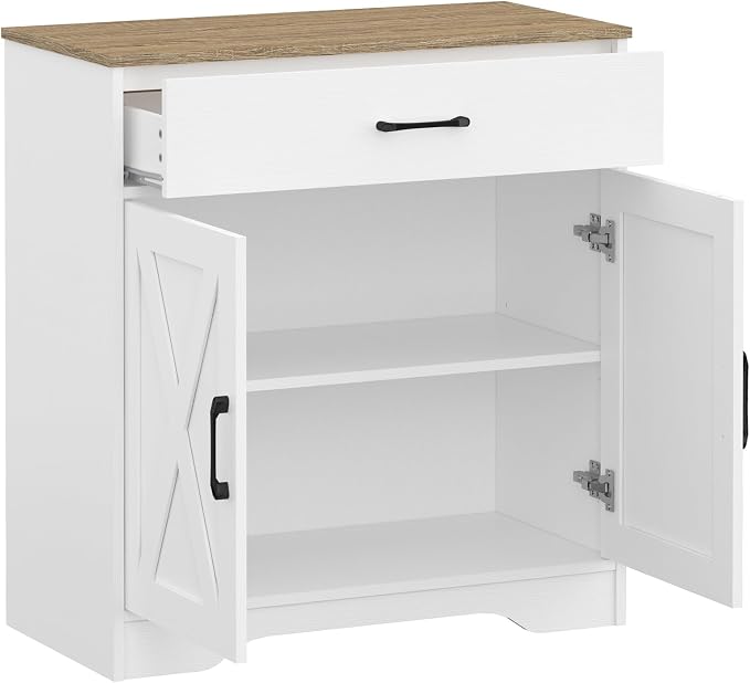 Panana Wooden Cabinet 1 Drawer and 2 Doors Storage Cupboard Coffee Bar - Image 8