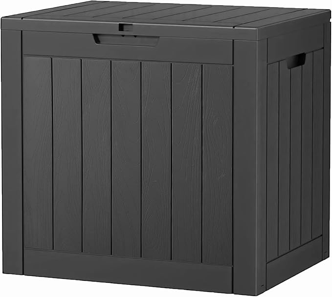 32 Gallon Deck Box Lockable Resin Indoor Outdoor Storage Box waterproof Outdoor by LHBGO