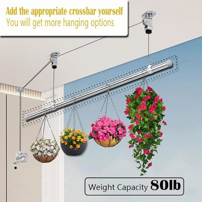 Plant Pulley Retractable Hanger Adjustable Heavy Duty Hanging Pulleys - Image 4
