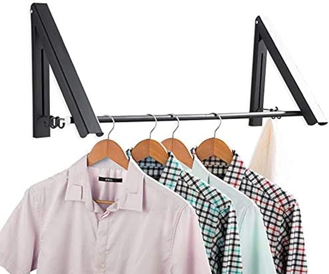 Laundry Drying Rack, Wall Mounted Retractable Clothes Hanger, Aluminium Home by ANBOO