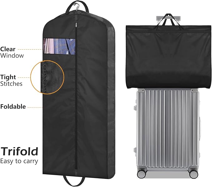 MISSLO 43" Mens Garment Bags for Travel Waterproof Suit Bags for Closet Storage - Image 7