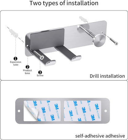 FLE Hair Dryer Holder Wall Mounted, Stainless Steel Self Adhesive Blow Dryer - Image 5