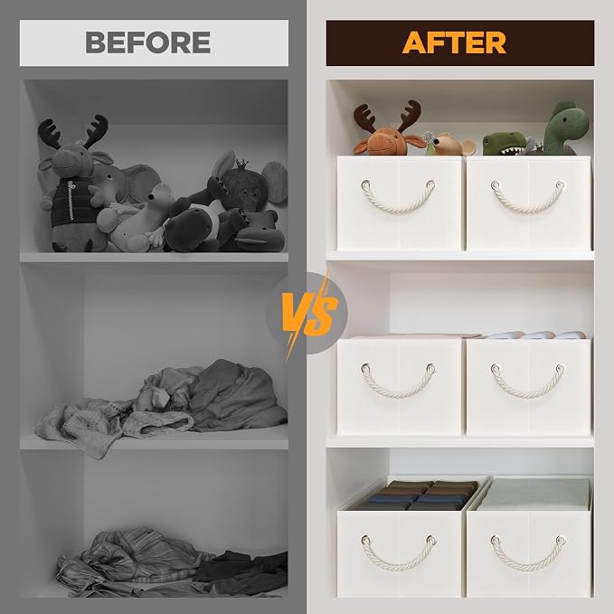 Closet Storage Bins, Linen Closet Organizers and Storage Basket - Image 4