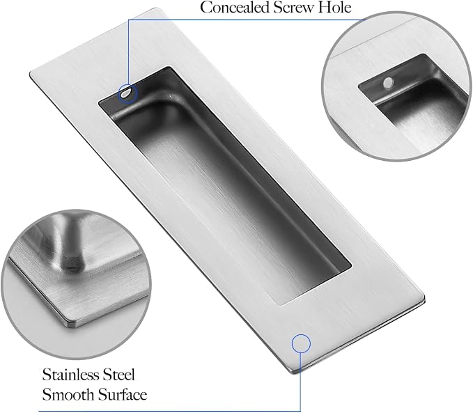 Ravinte Sliding Closet Door Handles Flush Pulls Recessed Finger Pulls - Image 4