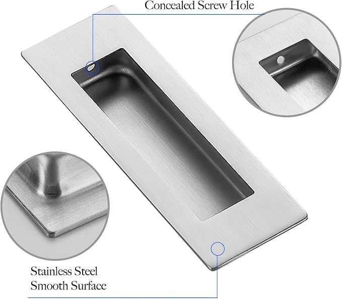 Ravinte Sliding Closet Door Handles Flush Pulls Recessed Finger Pulls - Image 4