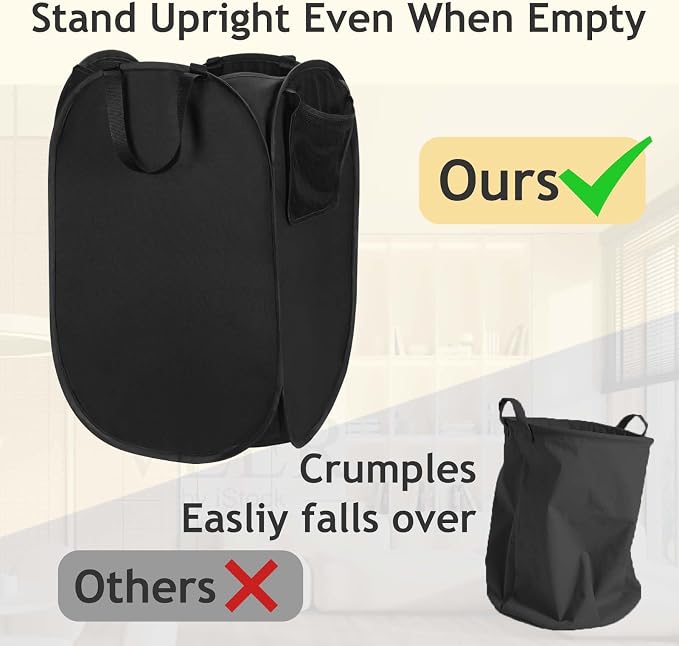 Upgraded Pop-up Laundry Hamper 2 Pack, 70L Laundry Basket - Image 5