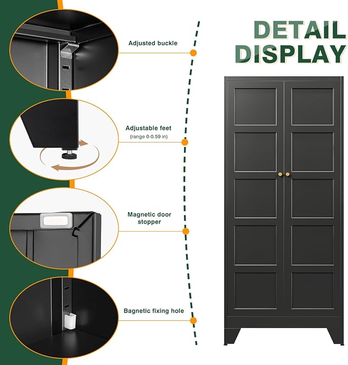 Letaya 71" H Metal Storage Cabinet - Image 4