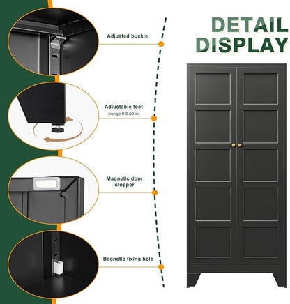 Letaya 71" H Metal Storage Cabinet - Image 4