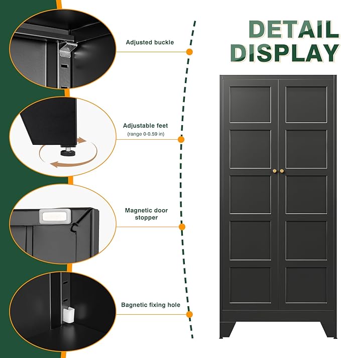 Letaya 72" H Metal Storage Cabinet - Image 4
