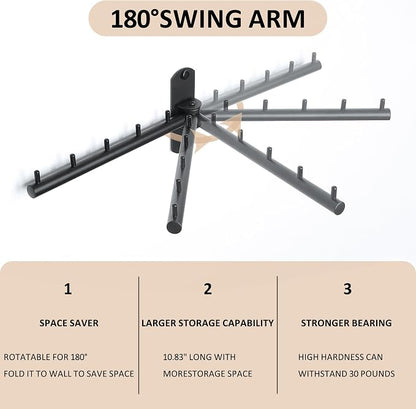 Mooche Swing Clothes Hanger Rack, Garment Racks Folding Clothes Bar Wall Mounted - Image 2