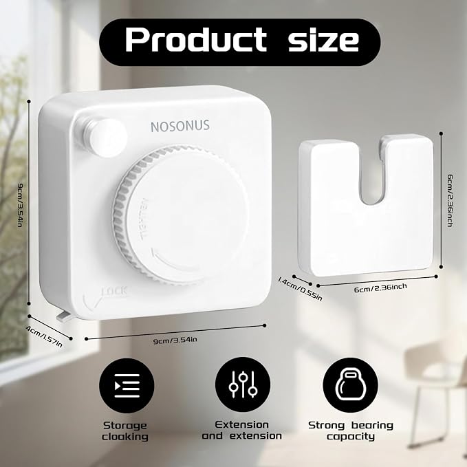 Retractable Clothesline Indoor, Non-Sagging Outdoor Clothes Line Retracting - Image 6