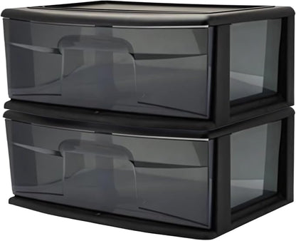HOMZ 2-Pack 1-Drawer Storage Cart, Plastic Container by Homz