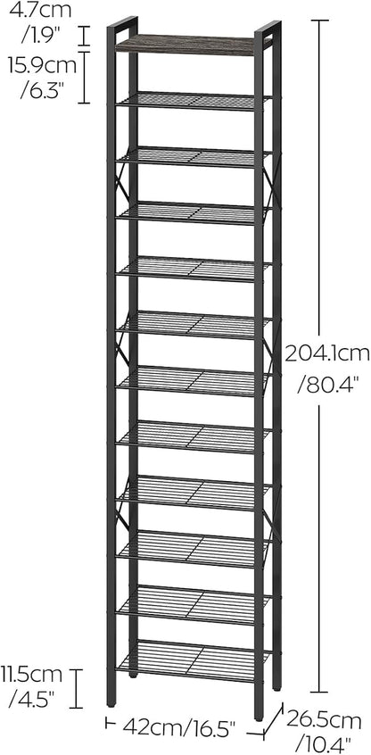 YATINEY 12-Tier Narrow Shoe Rack, Tall Shoe Rack - Image 3