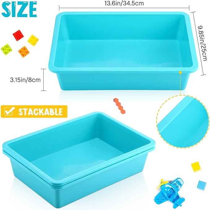 Hoteam 10 Pcs Flat Storage Organizer Tray Bin Paper Tray - Image 2