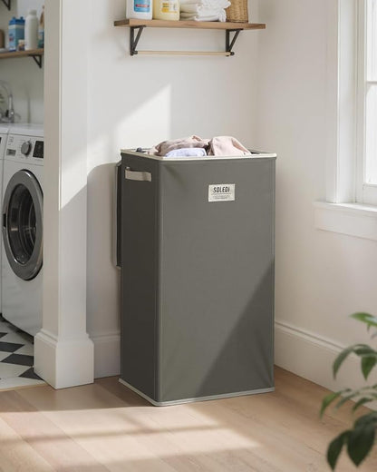 SOLEDI Laundry Hamper with Lid 100L Large & Tall Collapsible Laundry Basket - Image 2