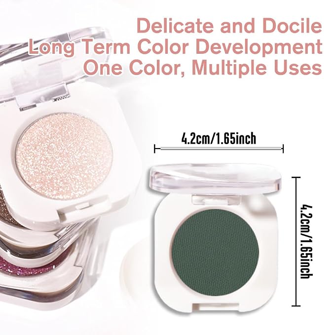 Green Single Matte Eyeshadow Makeup, Neutral Powde Eye Shadow - Image 5