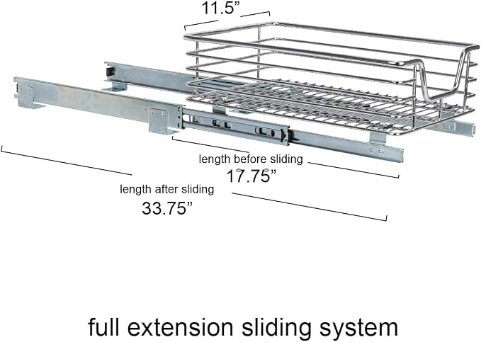 Household Essentials Chrome-Plated Steel Under-Cabinet Pull-Out Organizer - Image 5