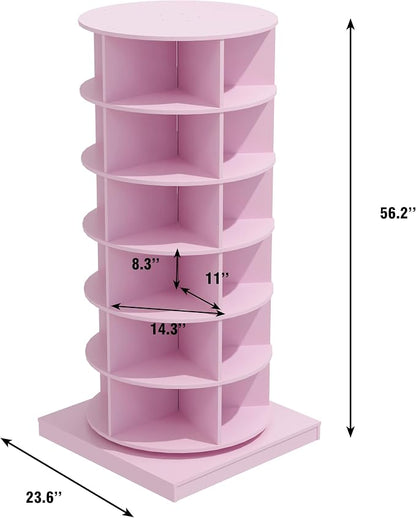 6 Tier / 7 Tier Rotating Shoe Rack Tower, Modern Free Standing 360° Revolving - Image 2