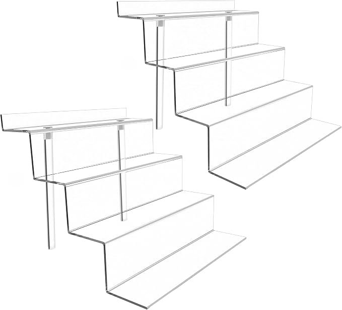BYCY Display Stand 4 Tier Black Display Riser 2 Pack Displays Perfume by BYCY