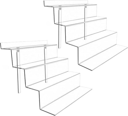 BYCY Display Stand 4 Tier Black Display Riser 2 Pack Displays Perfume by BYCY
