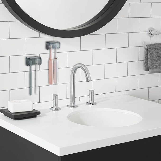 2 PCS Wall-Mounted Toothbrush Holder - Image 4