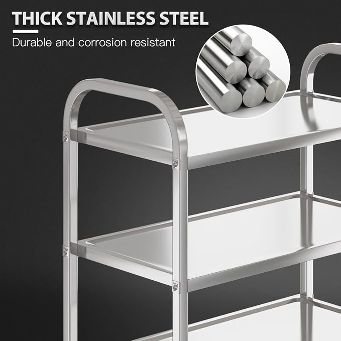 3 Shelf Stainless Steel cart, 400 lbs, 1MM Thick，Serving cart - Image 6