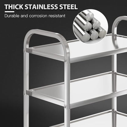 3 Shelf Stainless Steel cart, 400 lbs, 1MM Thick，Serving cart - Image 6