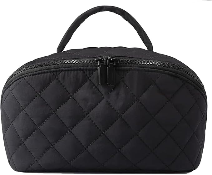 Travel Makeup Bag, Wide Open Expandable Lay-Flat Cosmetic Case, Padded Organizer by Feilium