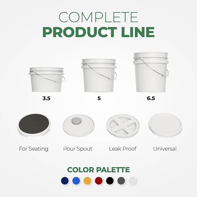 EconoHome 5-Gallon White Bucket Pail Container - Image 8