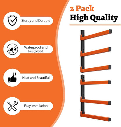 HOME RIGHT 2 Pack Lumber Rack, Wood Organizer and Lumber Storage Rack Wall Mount - Image 3