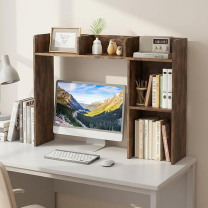 Tangkula Desktop Bookshelf, Countertop Storage Hutch - Image 2