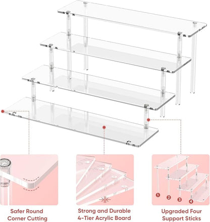 4 Tier Acrylic Display Risers, Large Cupcake Stand Holder, Dessert Display - Image 3