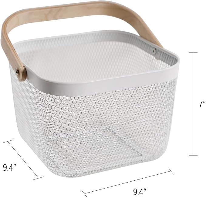 Metal Mesh Steel Harvest Basket, Wire Garden Basket - Image 6
