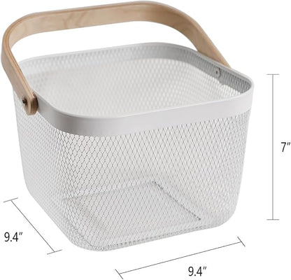 Metal Mesh Steel Harvest Basket, Wire Garden Basket - Image 6