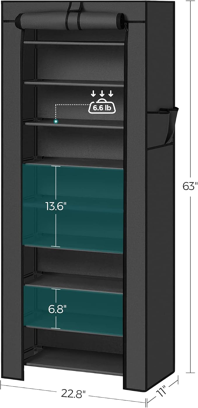 SONGMICS 10-Tier Shoe Rack, Shoe Storage Cabinet - Image 3