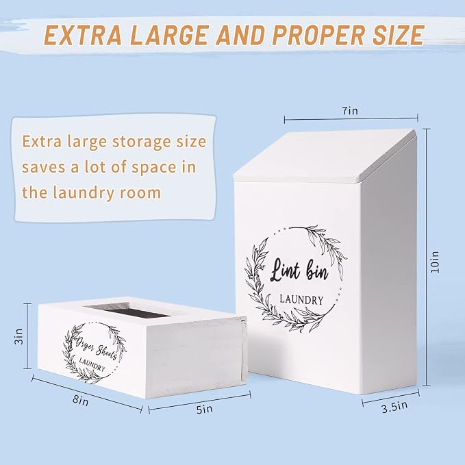 Magnetic Lint Bin and Dryer Sheet Holder Set - Image 4