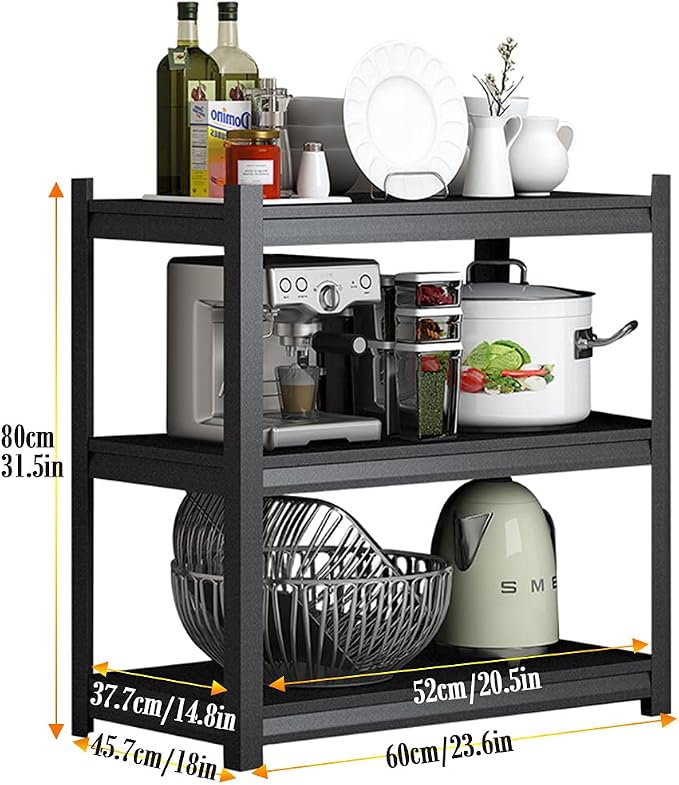3-Shelf Adjustable Kitchen Storage Rack Unit, Space-Saving Shelf - Image 6