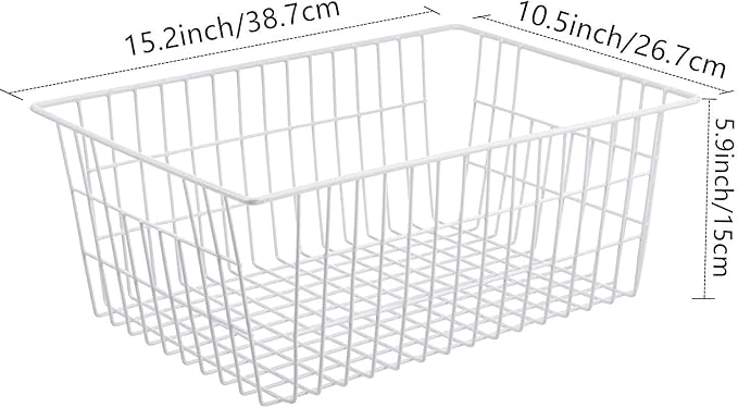 Redrubbit Wire Storage Baskets, Large Farmhouse Metal Freezer Basket Storage - Image 6